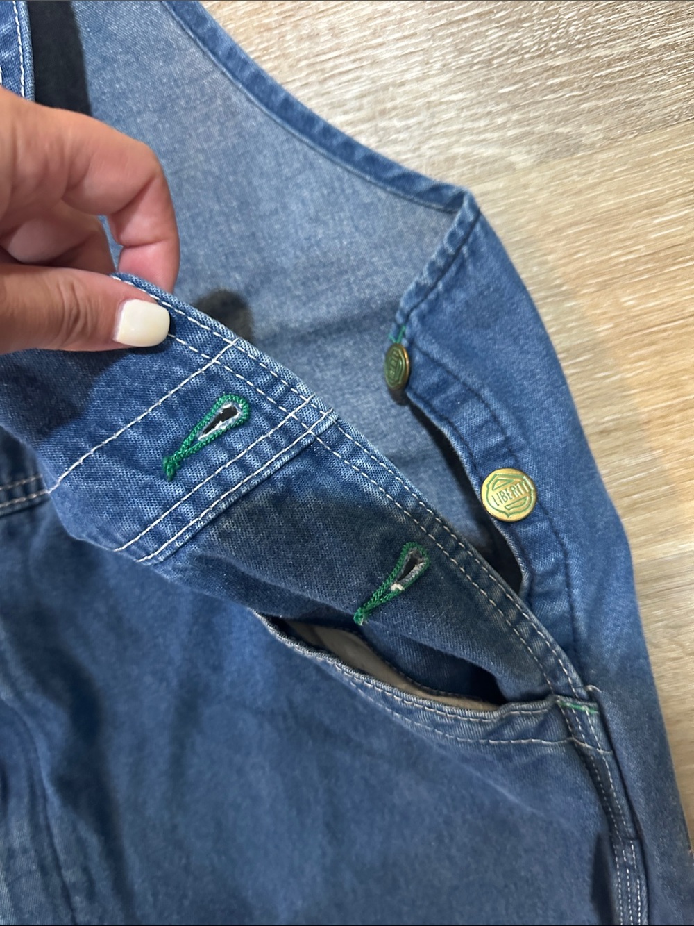 Liberty Dark Blue Denim Bib Overalls. Never worn - Picture 3 of 5